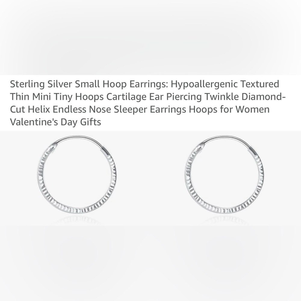 Twinkle Diamond-Cut Silver Hoop Earrings